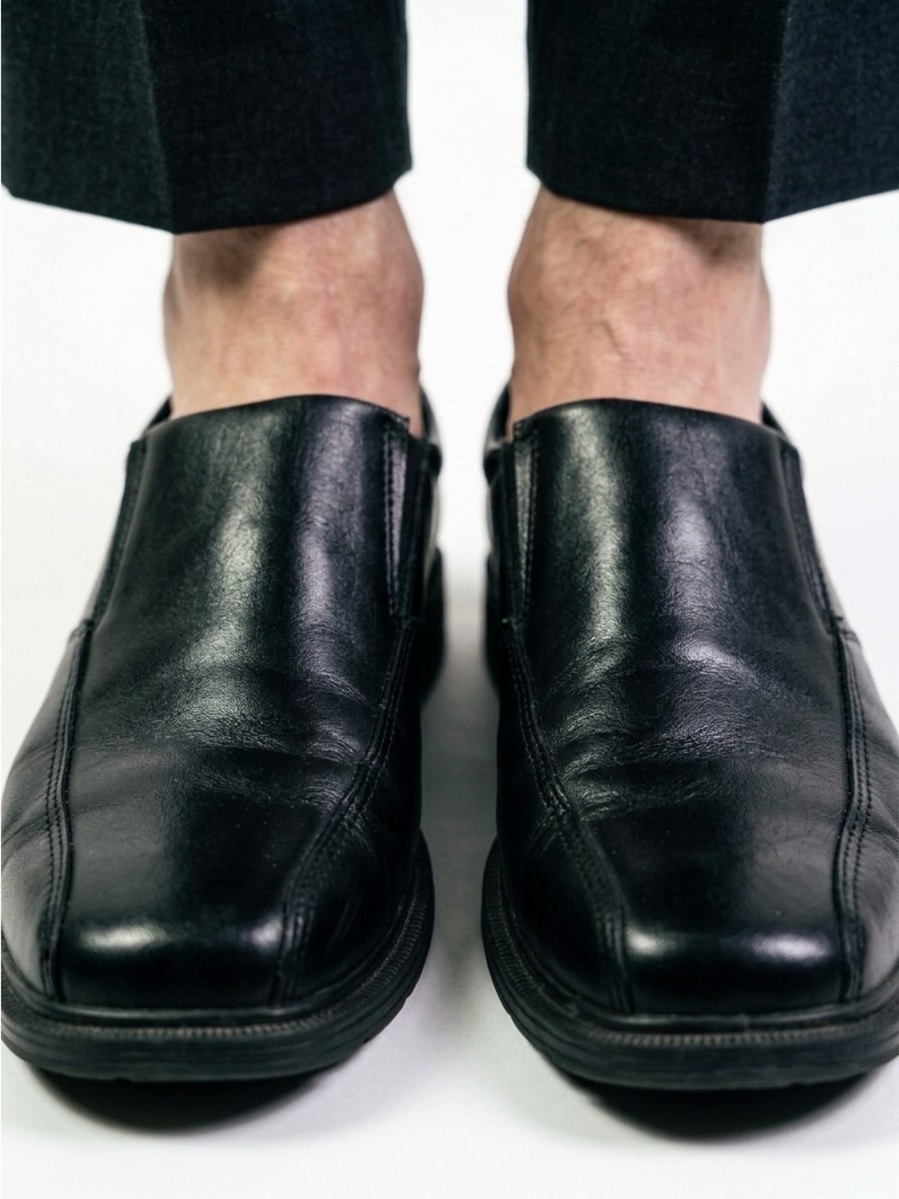 NUNN BUSH BLACK LEATHER SLIP-ON DRESS SHOES MEN'S SIZE 8.5 M